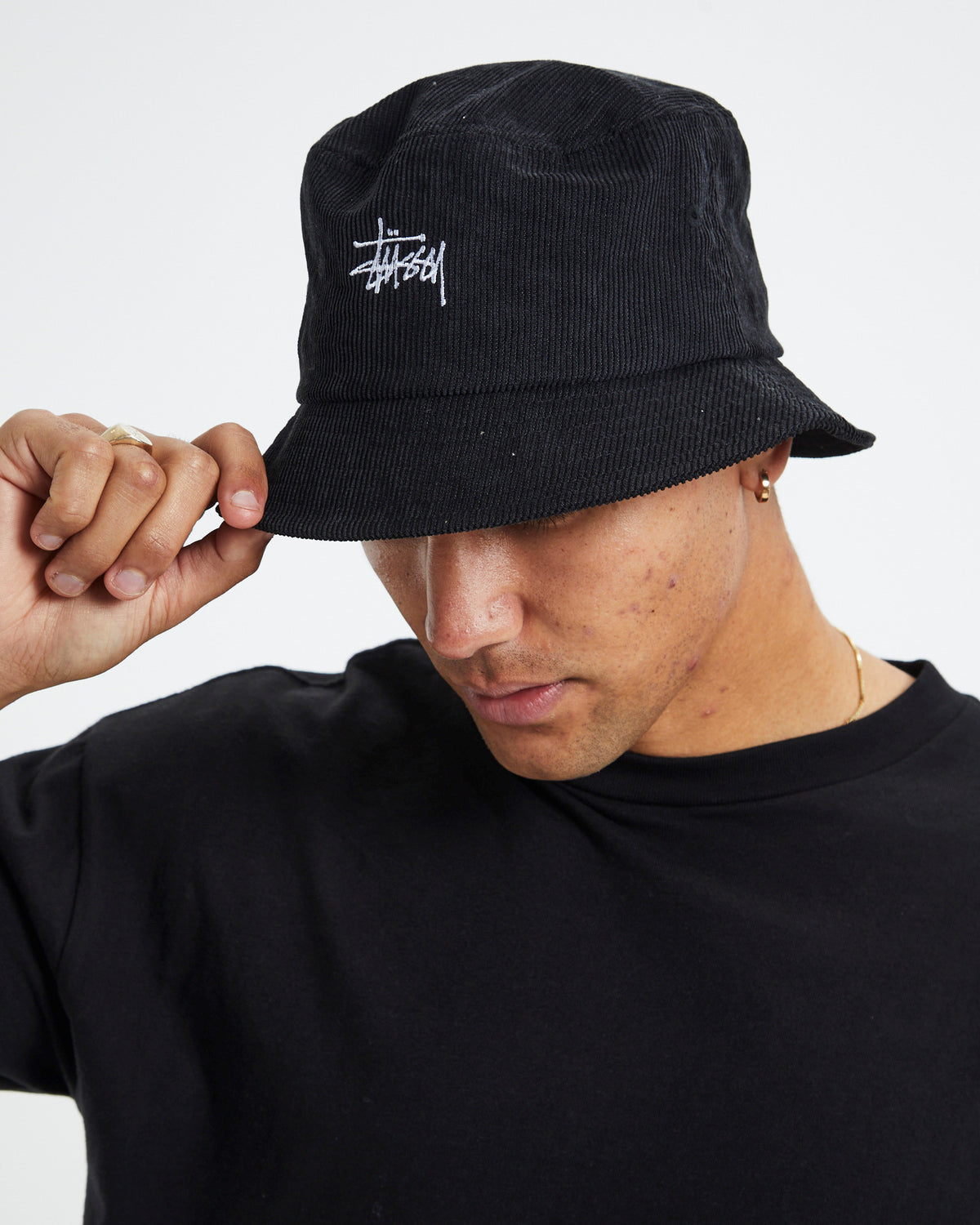 Graffiti Cord Bucket Hat Black BLACK