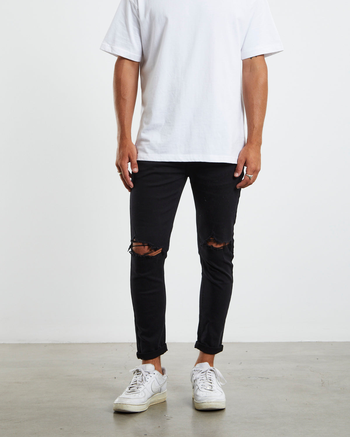 Offset Denim Jeans Base BLACK