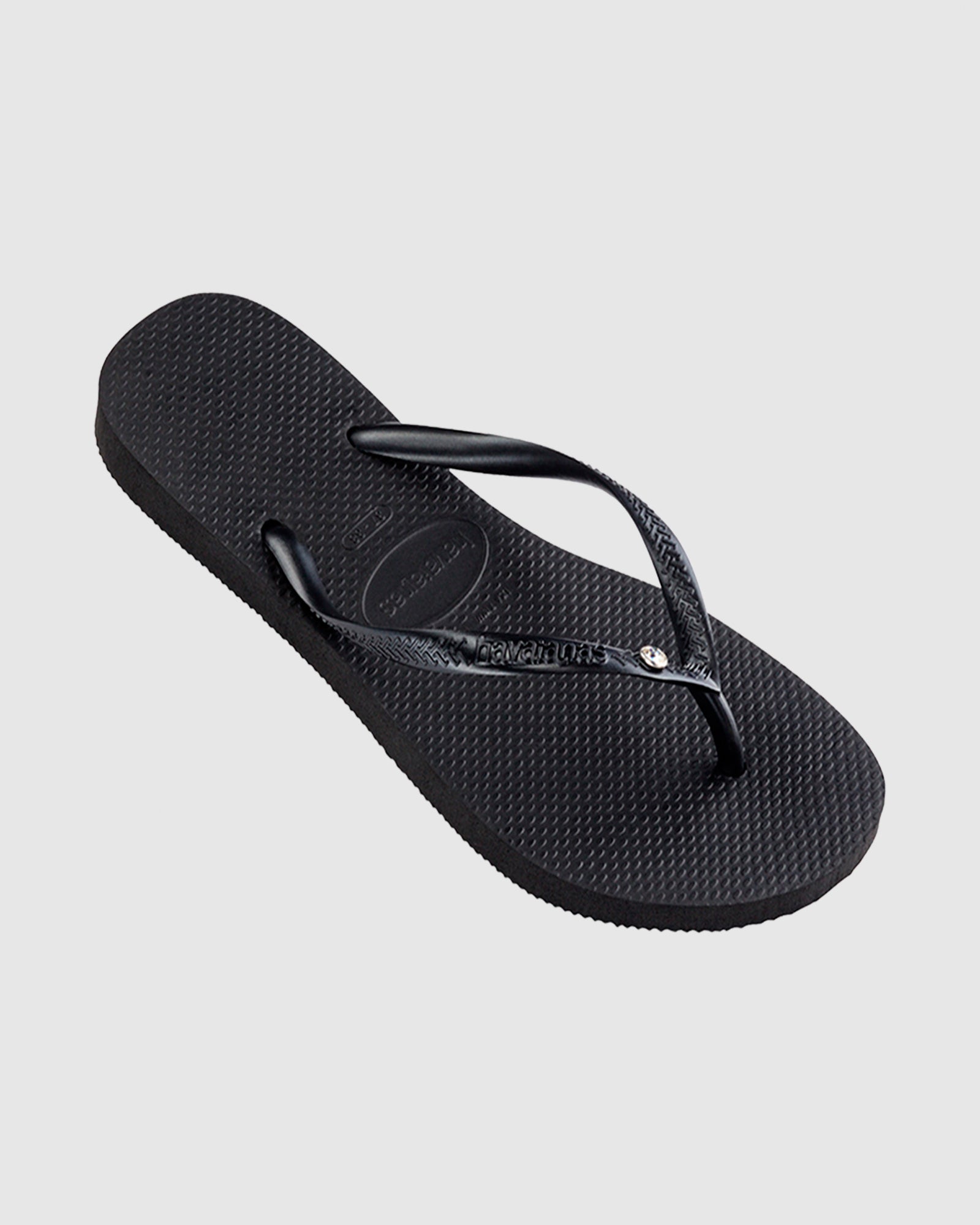 Slim Crystal Thongs BLACK