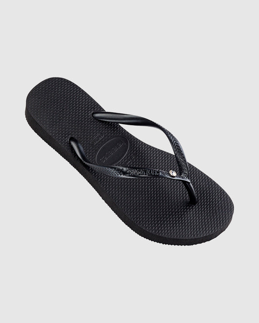 Slim Crystal Thongs BLACK