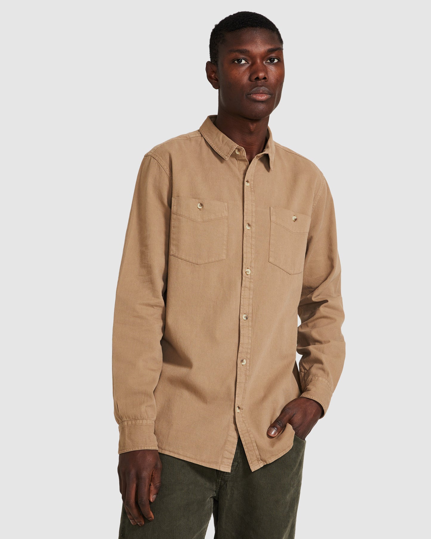 Men At Work Drill Shirt Sand