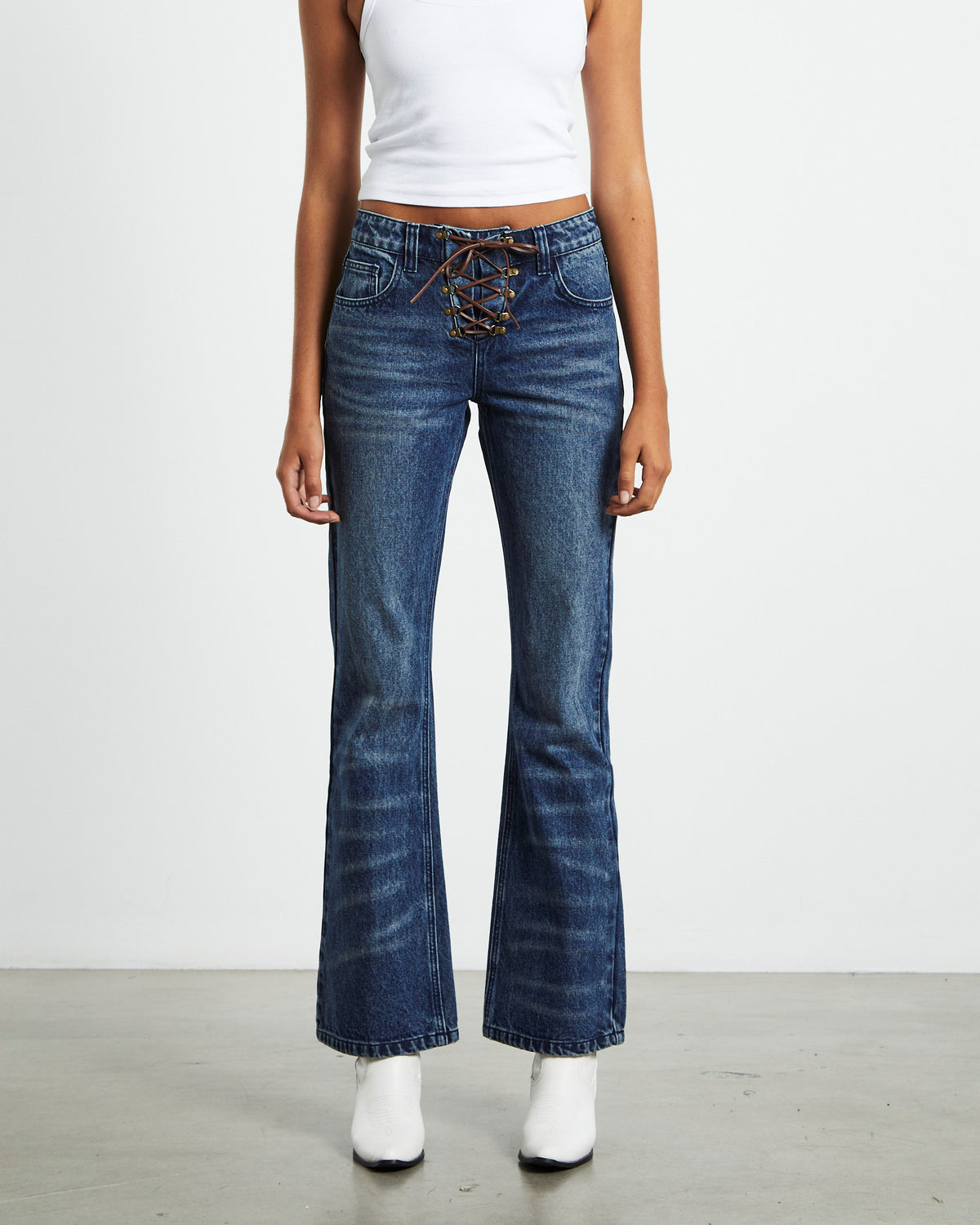 Tatiana Low Bootcut Jeans Vintage Tint Blue BLUE