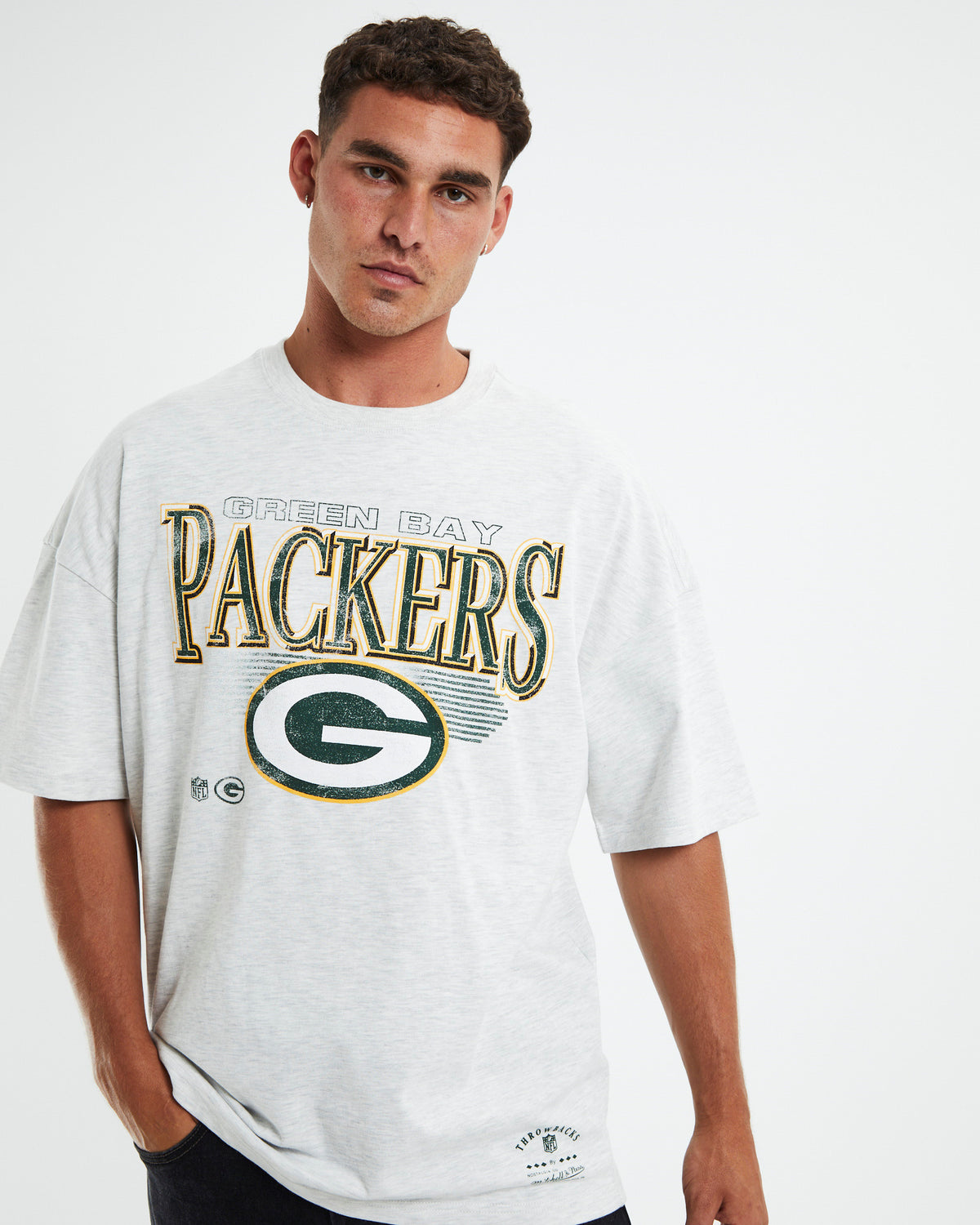 Underscored OS T-Shirt Green Bay Packers White Marle WHITE