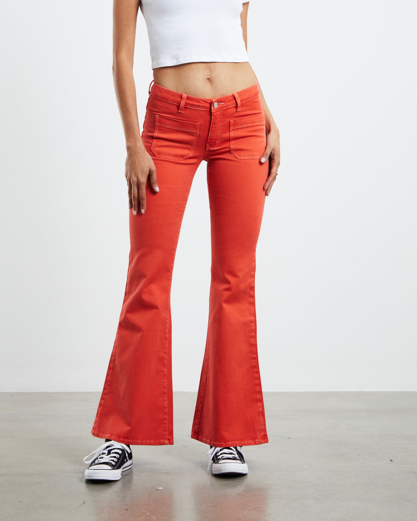 Sailor Low Flare Jeans Scarlet Coral