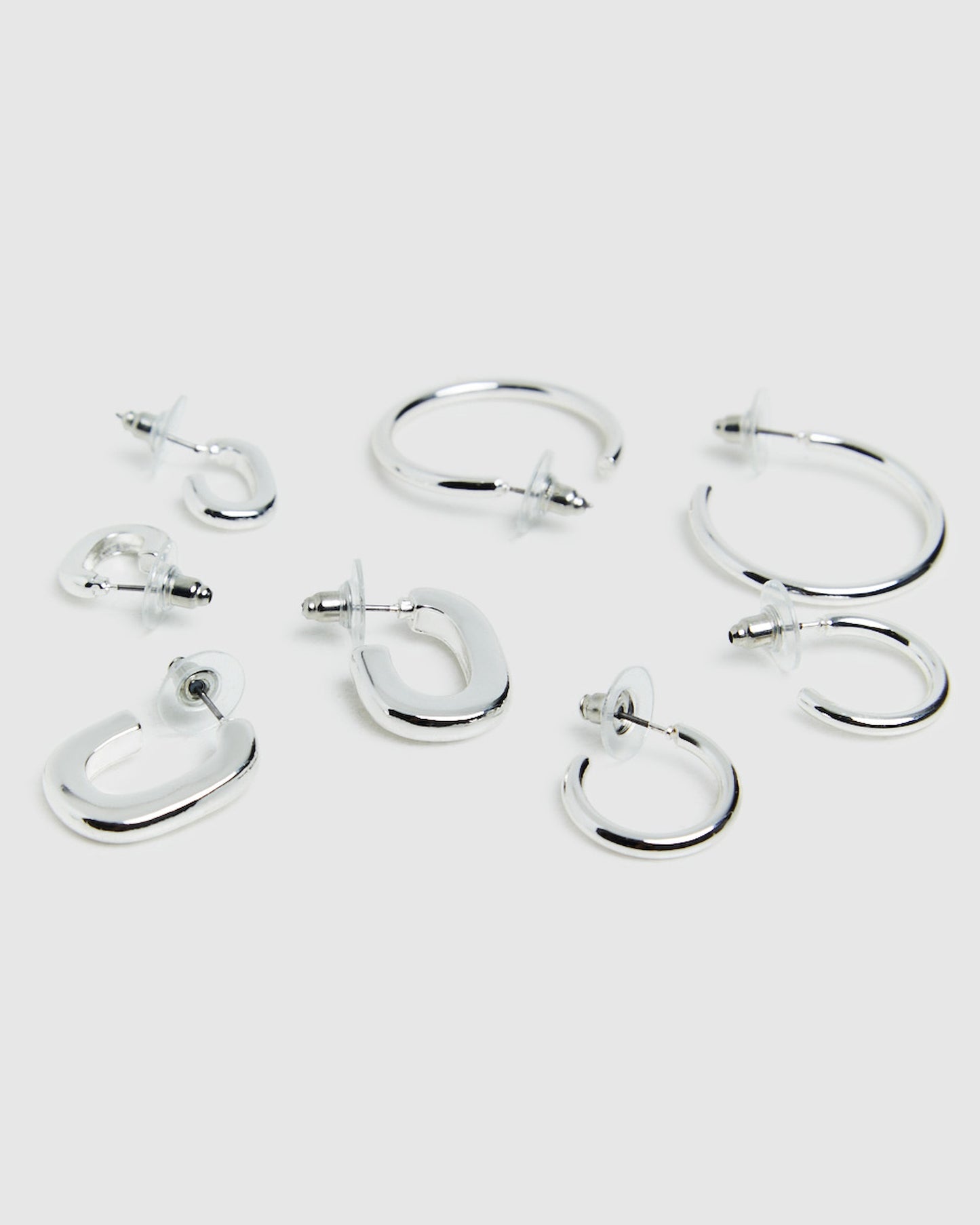 Silver Hoop Earring Pack Silver