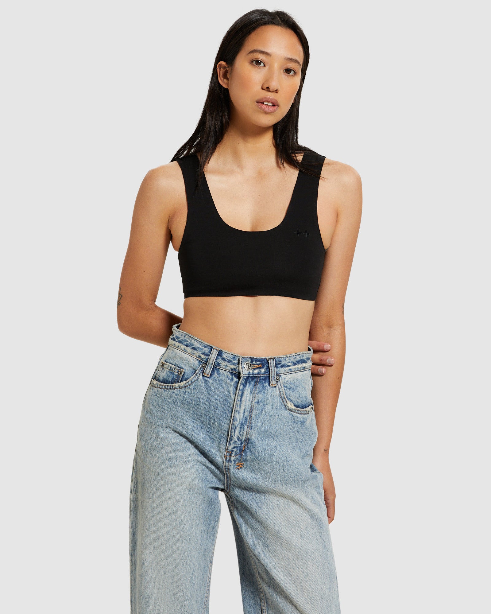 Bodkon Crop Tank Top Black BLACK
