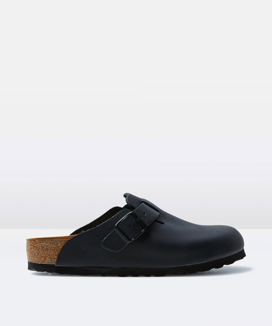 Boston Regular Smooth Leather Classic Footbed Sandals Black BLACK