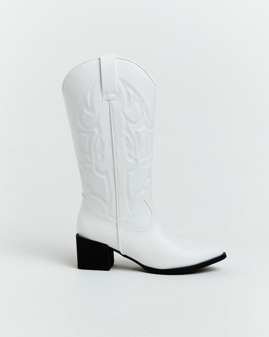 Ranger Cowboy Boot in White WHITE