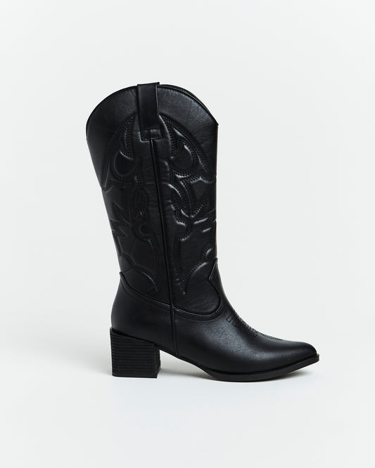 Ranger Cowboy Boot in Black BLACK