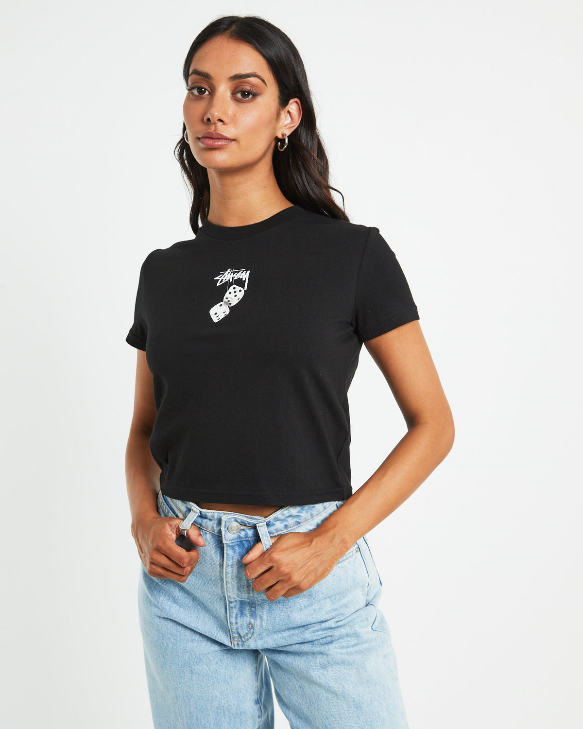 Fuzzy Dice Slim Tee in Black BLACK