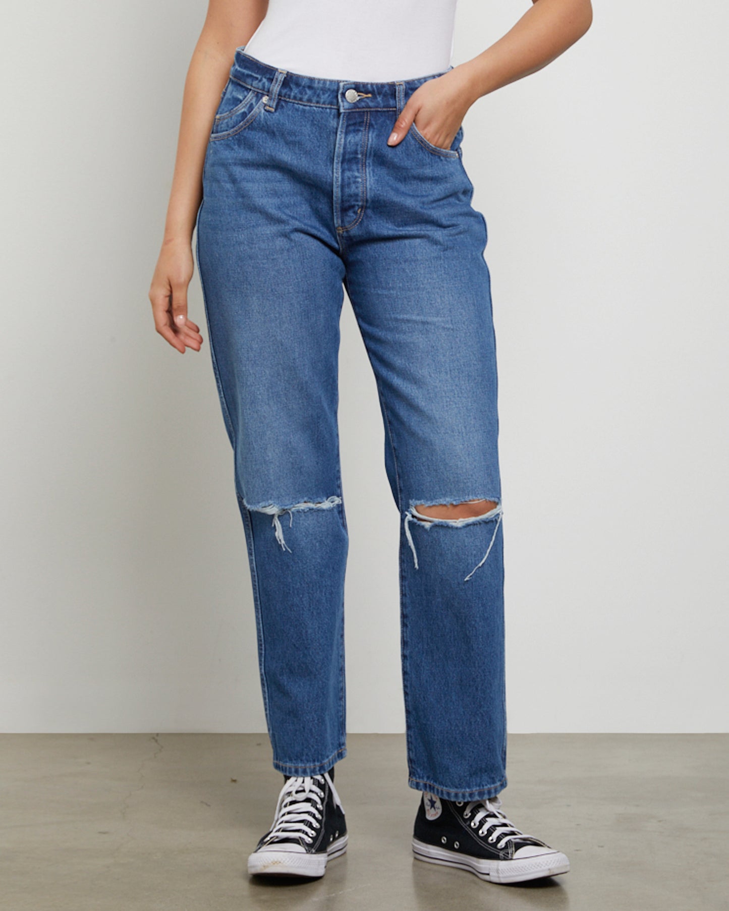 Classic Straight Ankle Denim Jeans Linda