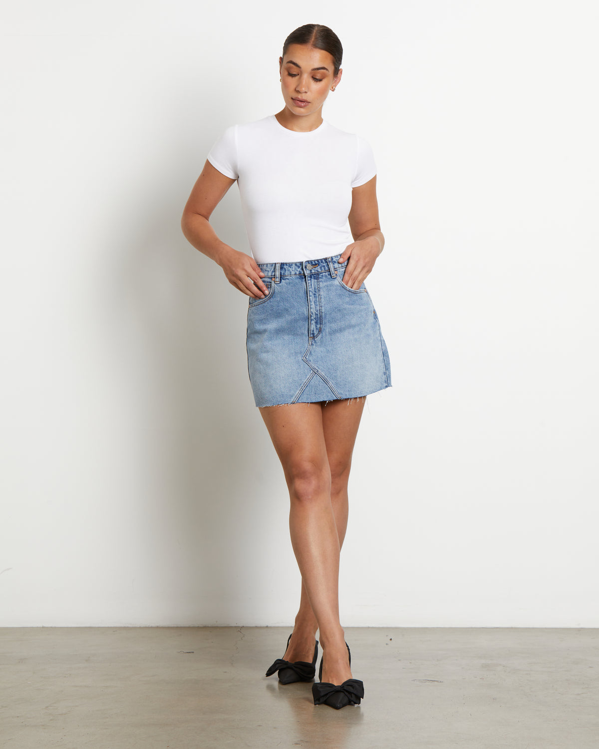 Aline Denim Mini Skirt in Savannah DENIM