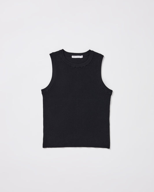 Teen Girls Luxe Knitted Tank Top in Black BLACK