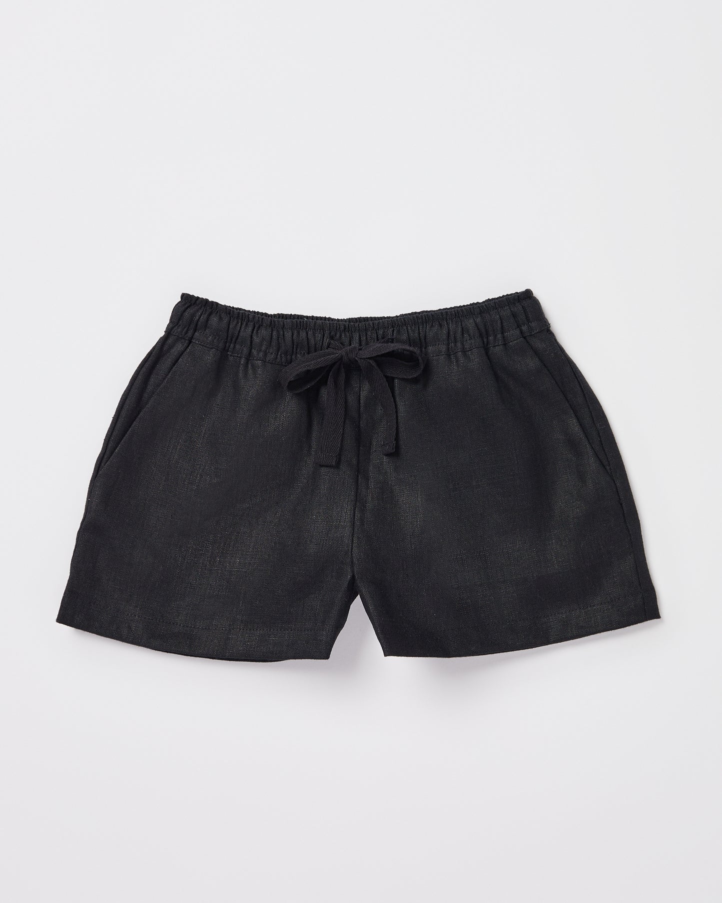Girls Tide Linen Shorts in Black