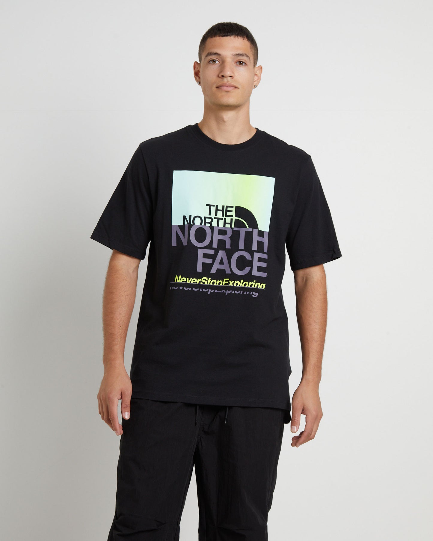 Men's Short Sleeve Coordinates T-Shirt in TNF Black/LED Yellow