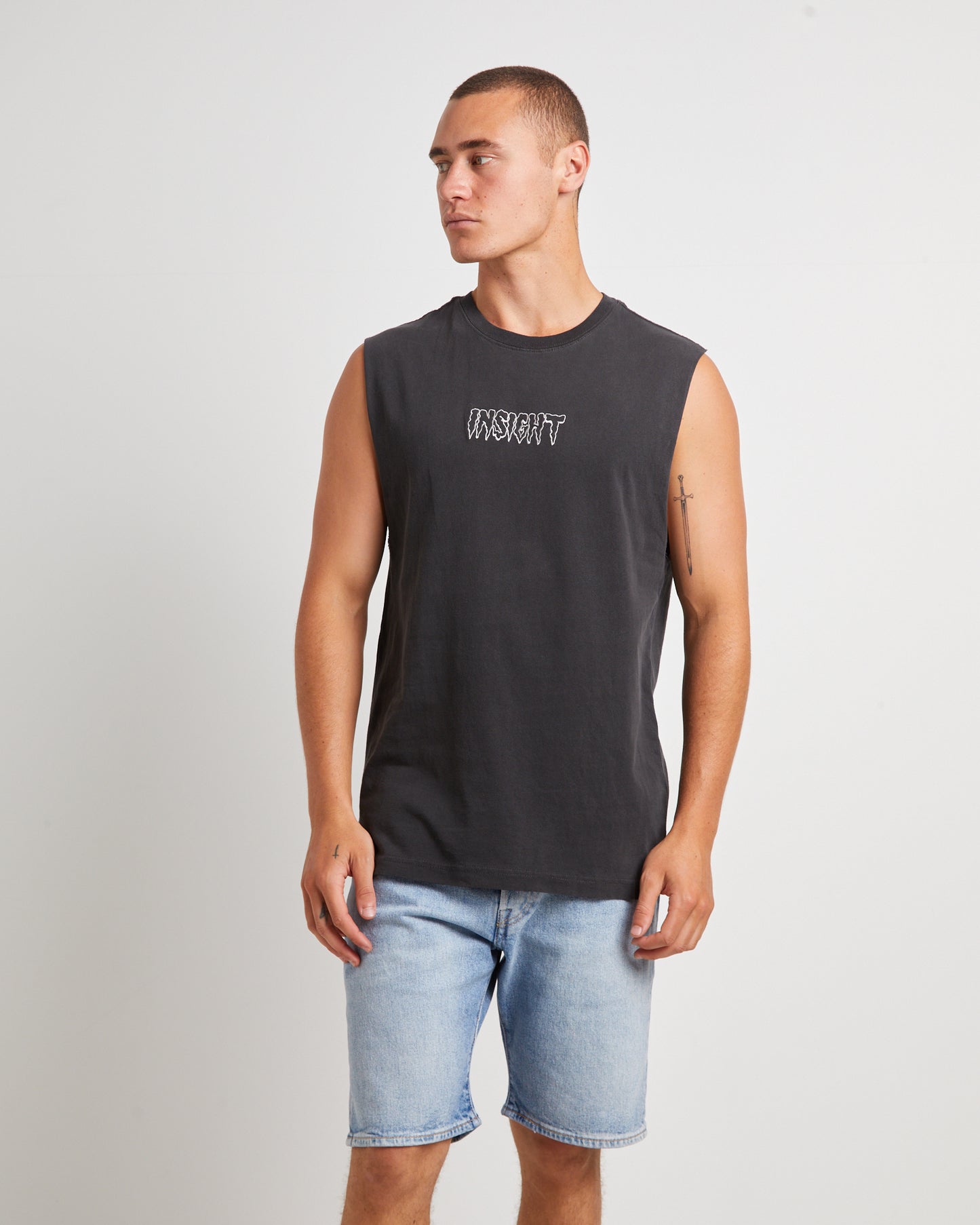 Gritter Muscle Tee in Black