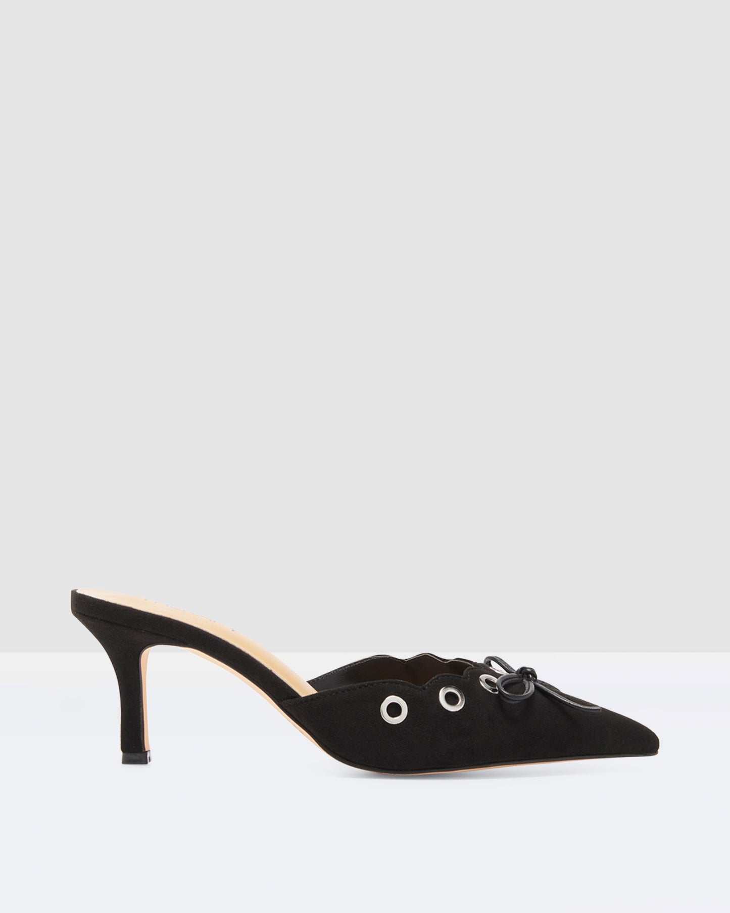 Eyelet Kitten Heels in Black
