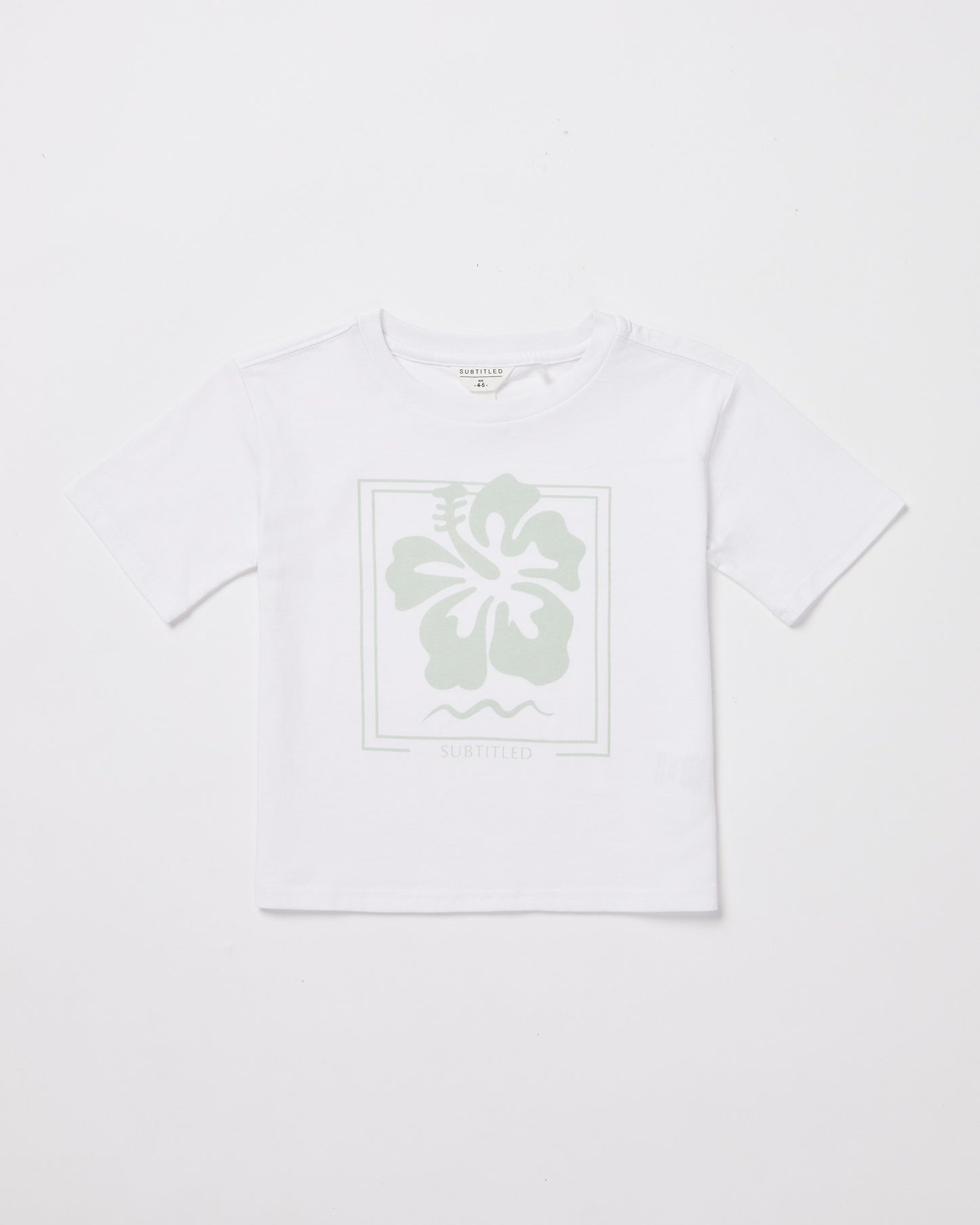 Girls Hibiscus Oversized T-Shirt in White