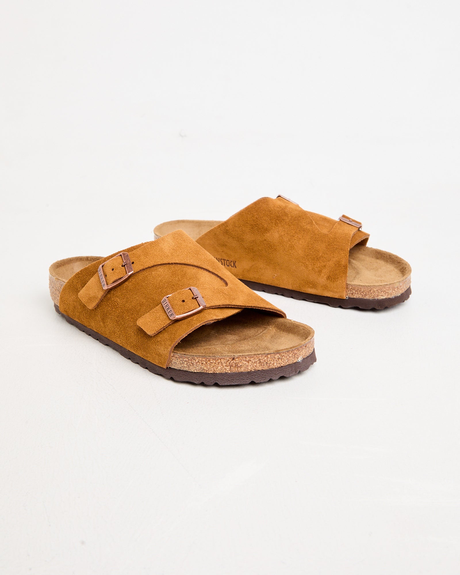 Zurich Regular Leather Suede Sandals in Mink MINK