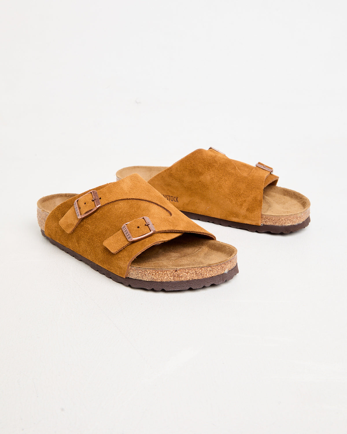 Zurich Regular Leather Suede Sandals in Mink MINK