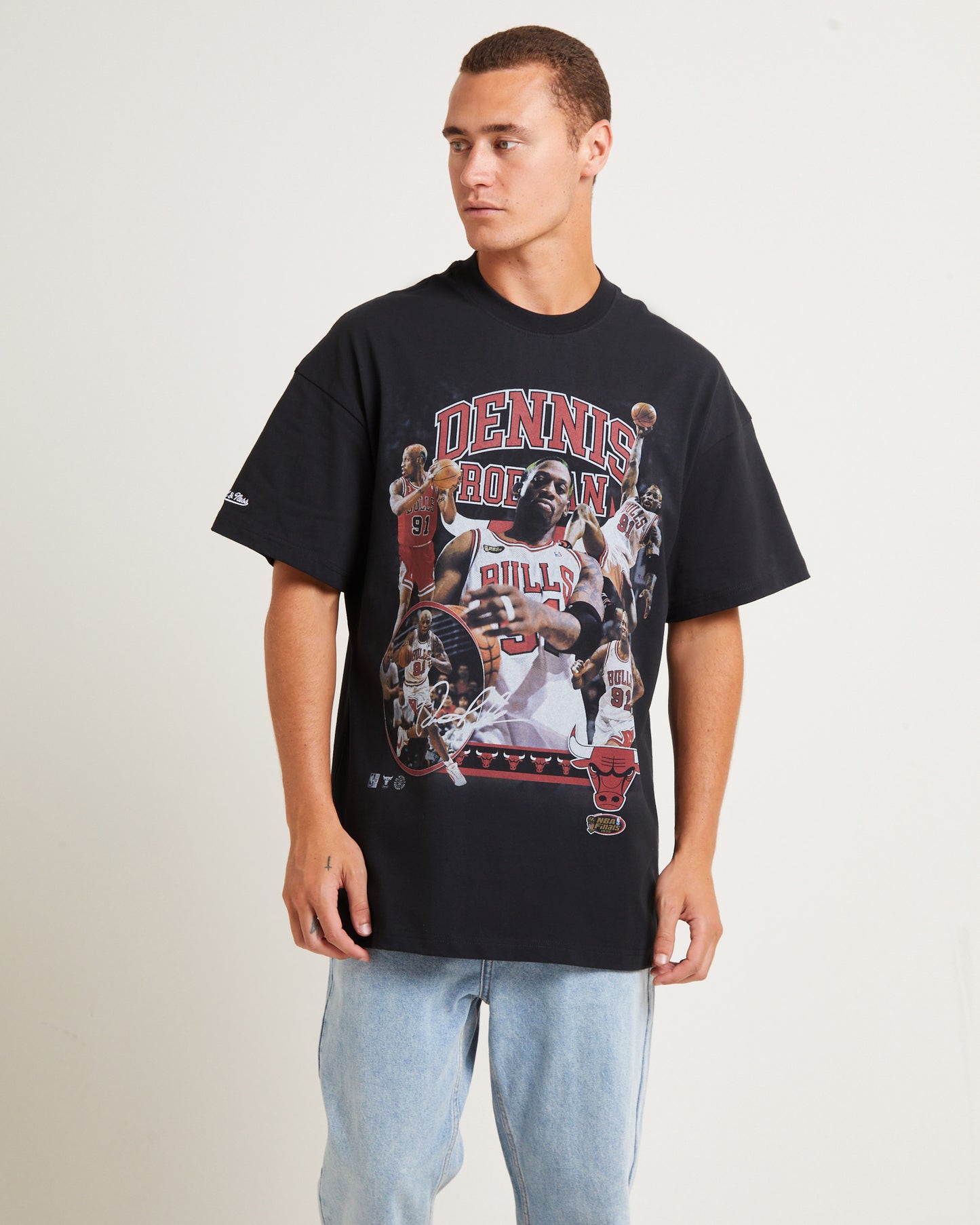 Rodman Photo Short Sleeve T-Shirt in Faded Black