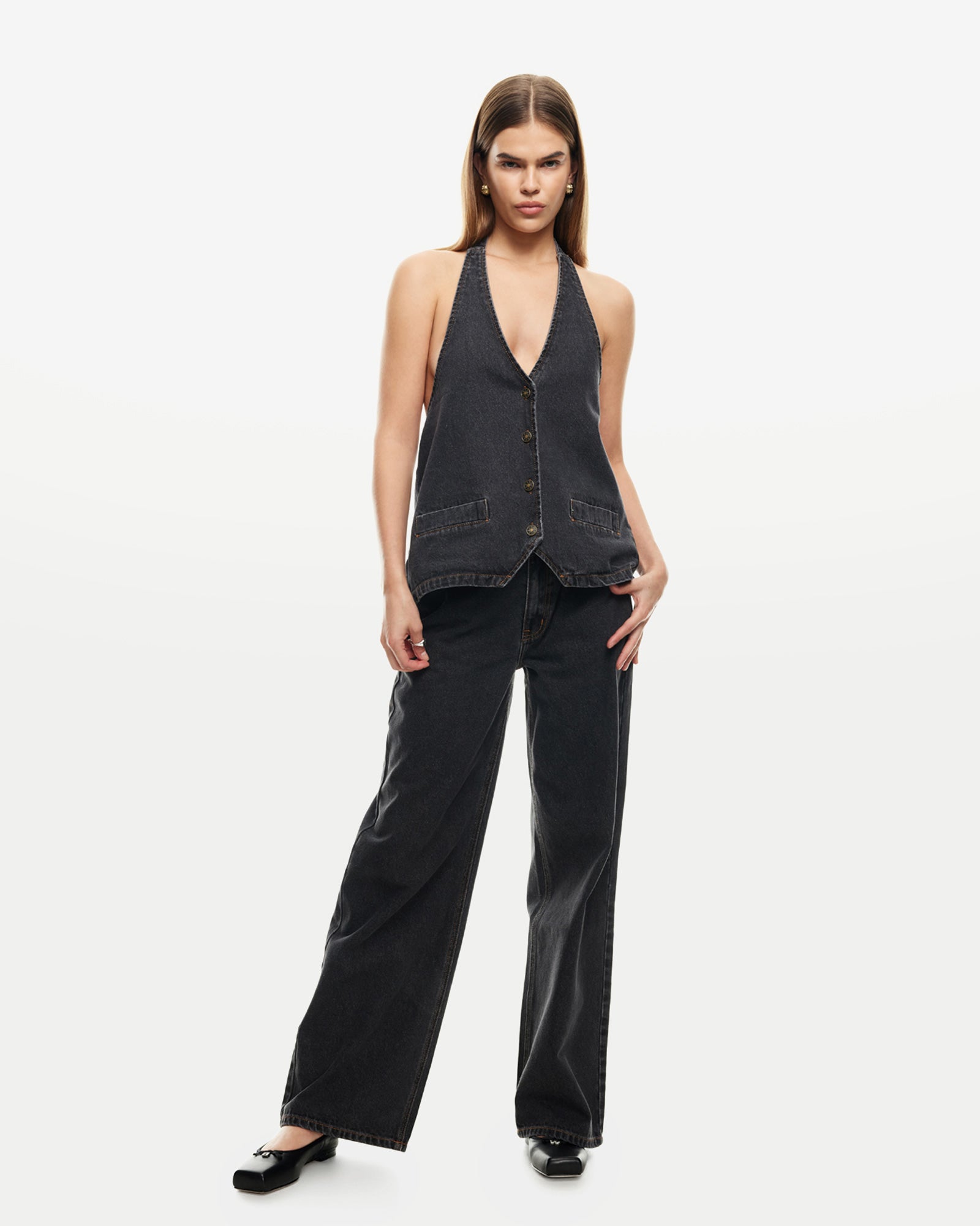 Hills Halter Top CHARCOAL