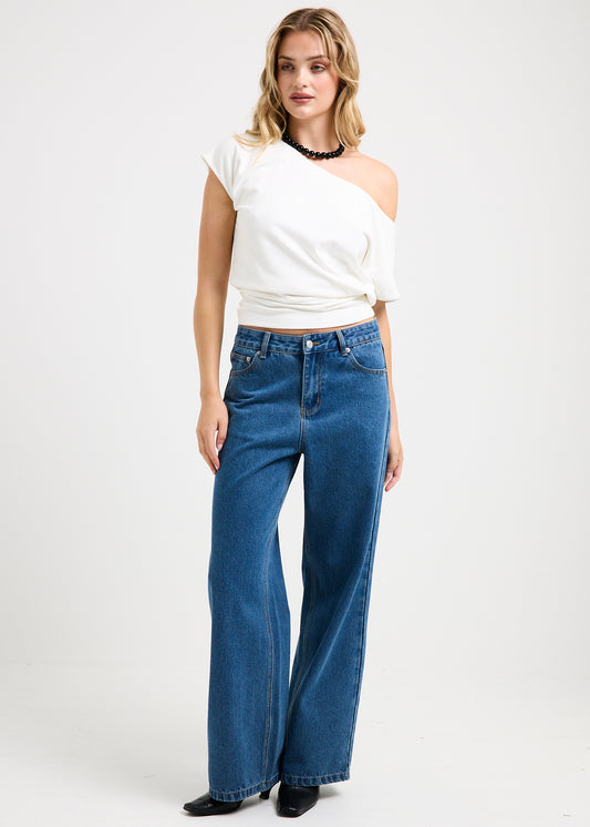 Misty High & Wide Denim Jeans MOODY BLUE