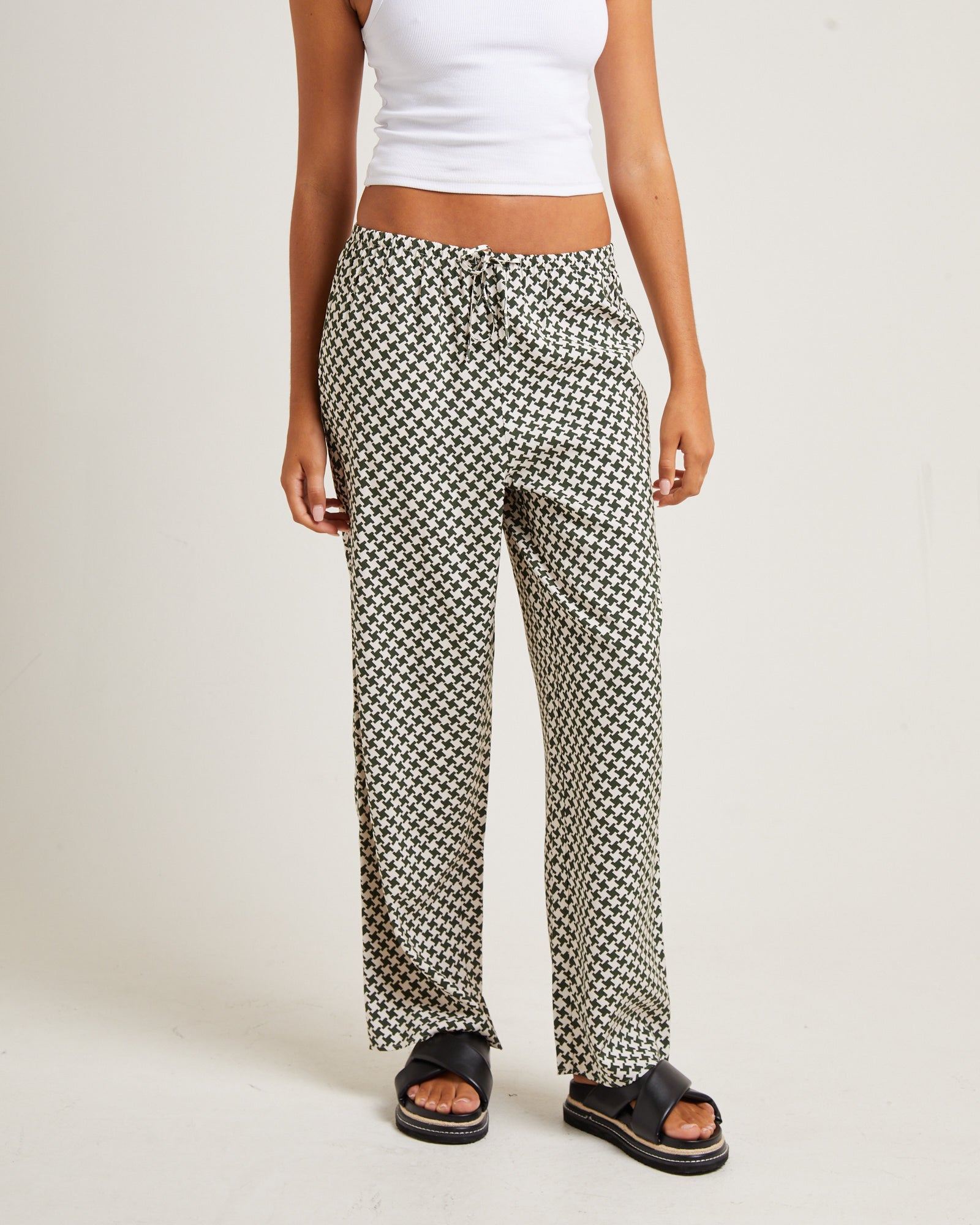 Minnie Crepe Pants Olive OLIVE