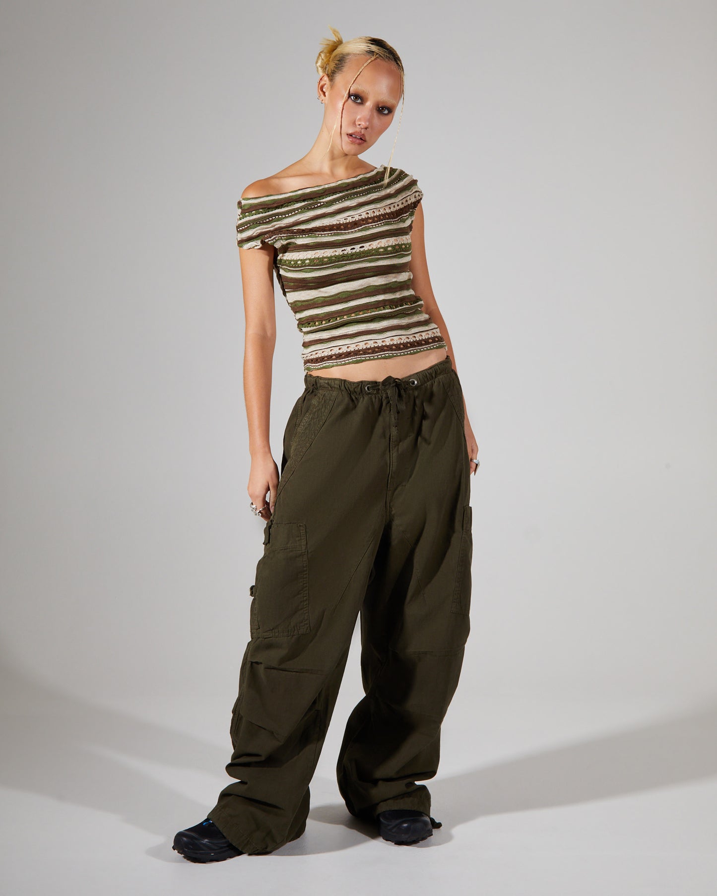 Parachute Cargo Pants Khaki