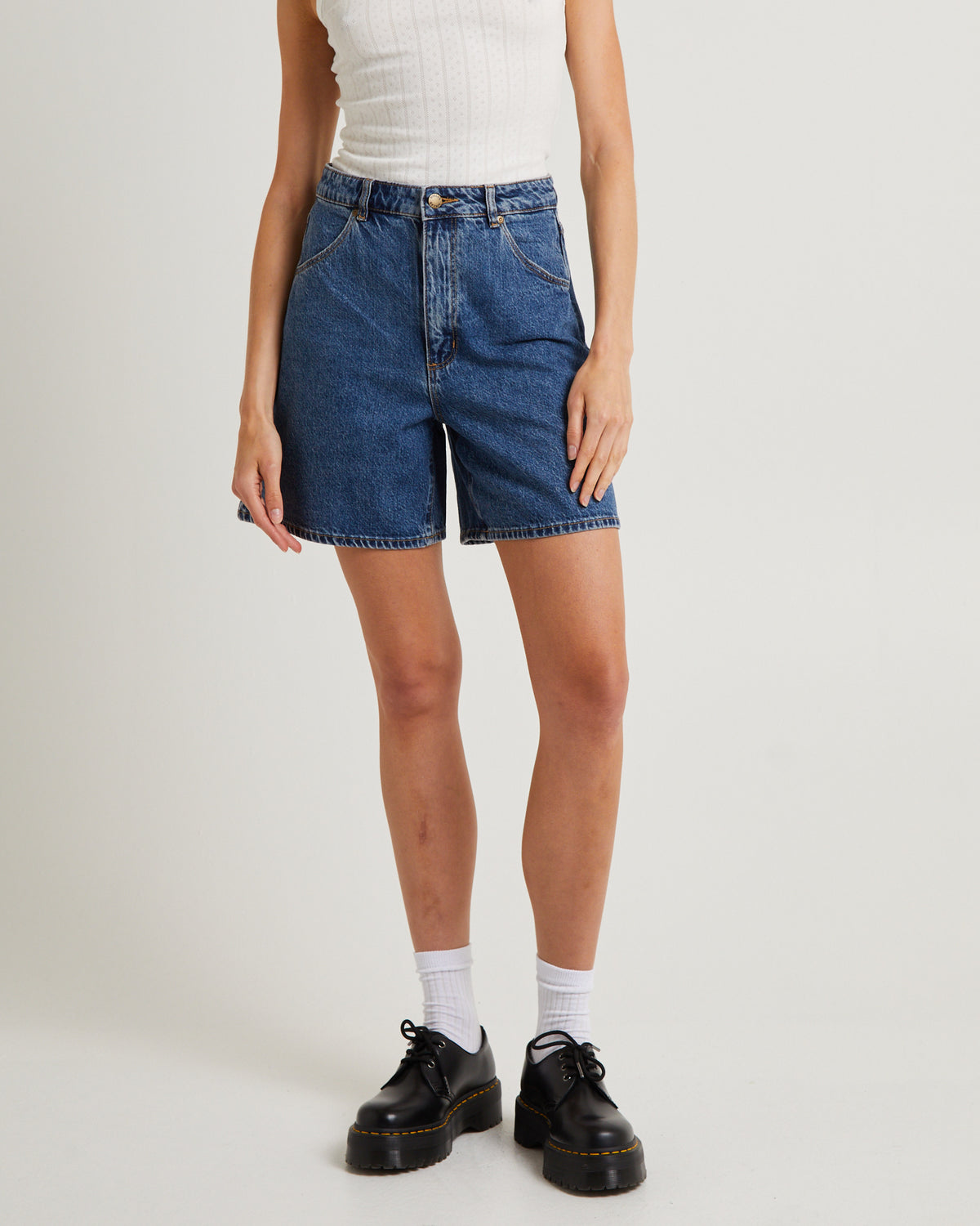 Super Mirage Denim Shorts Pacific