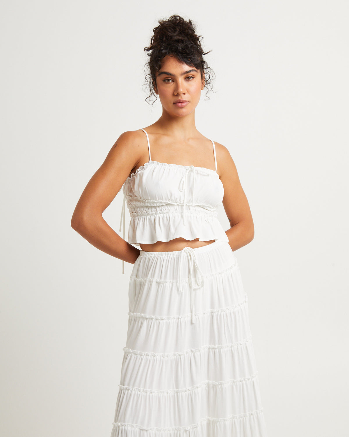 Sereno Peplum Top WHITE