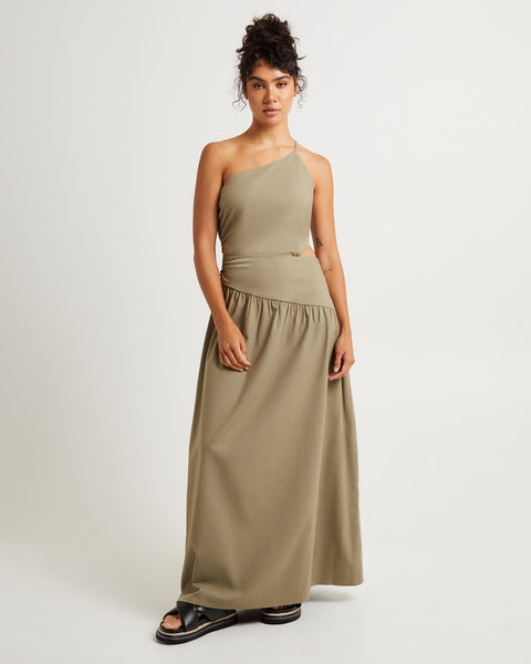 Luna One Shoulder Cut Out Maxi Dress – General Pants Co