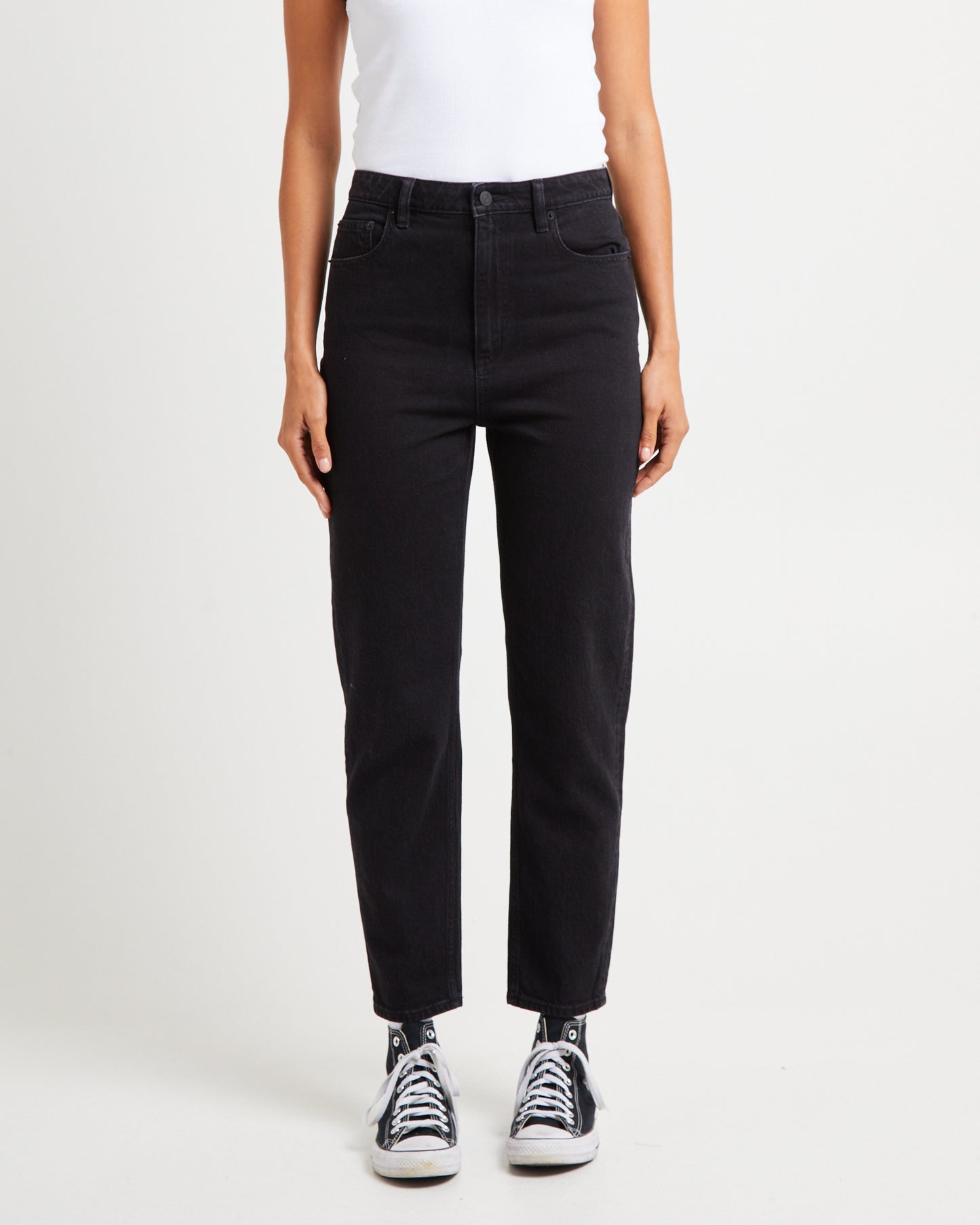 High Mom Jeans Homme Black