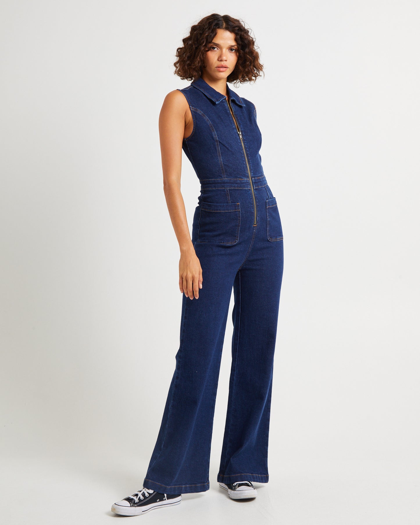 Jett Sleeveless Denim Boiler Suit