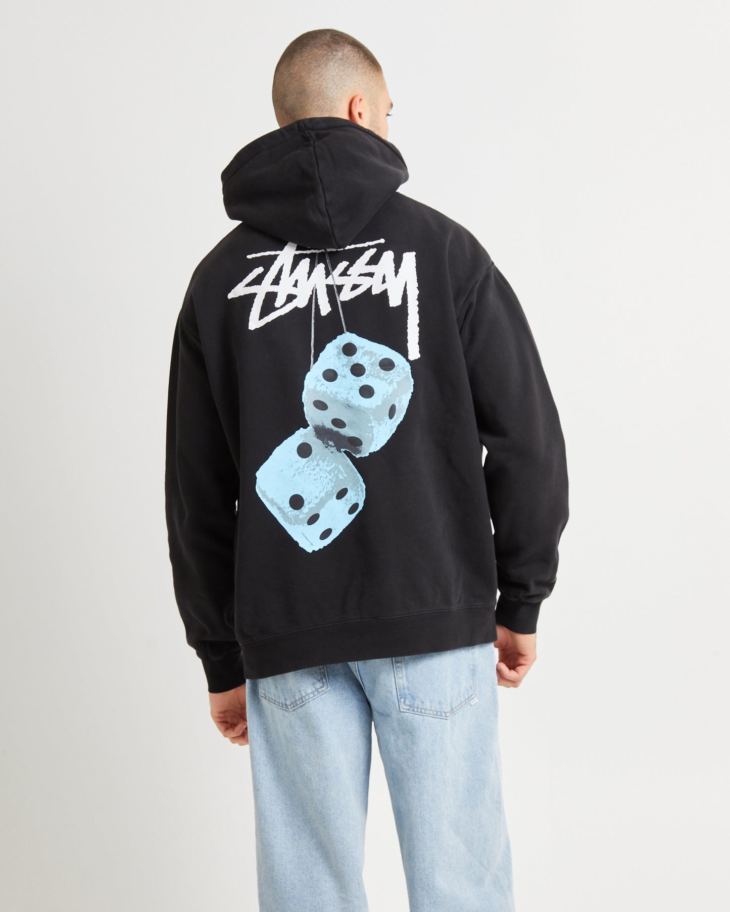 Fuzzy Dice Fleece Hoodie Black