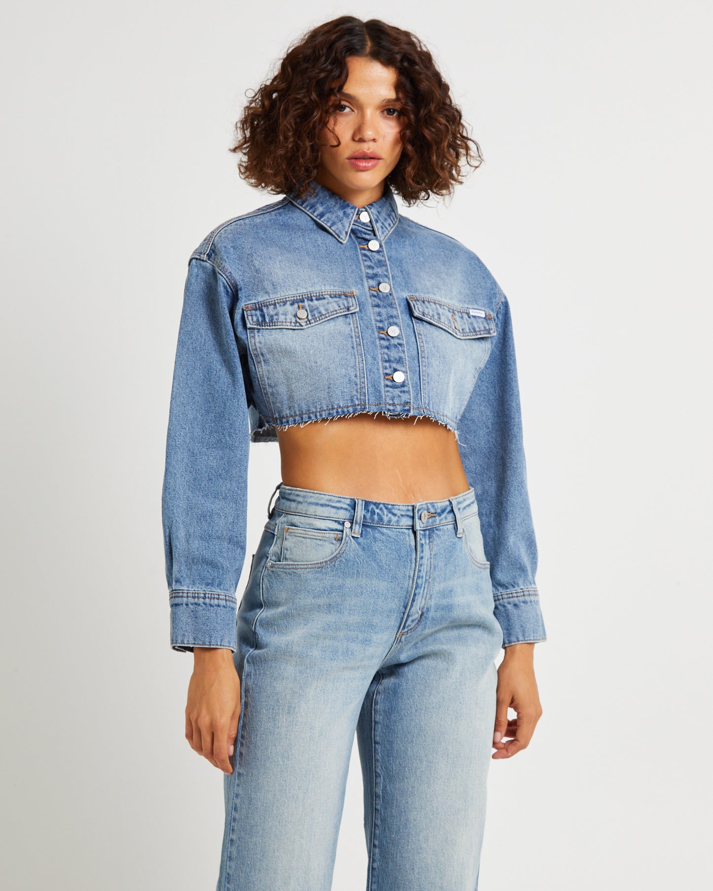 Cropped Denim Shacket Lula