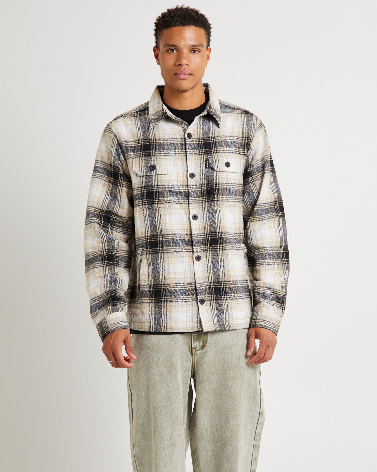 Lined Overshirt Black/Tan BLAC/TAN