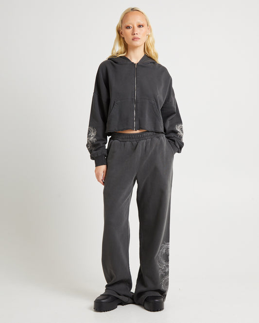 Akio Straight Leg Trackpants VINTAGE BLACK