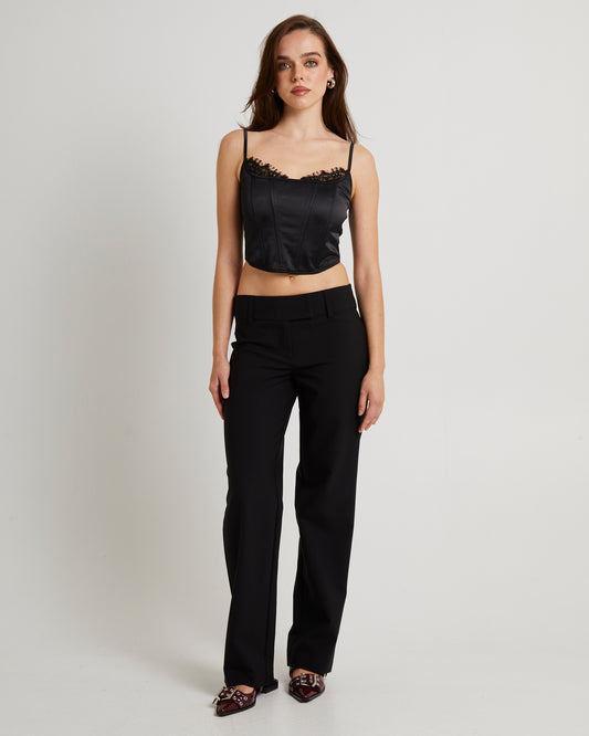 Jaylee Low Rise Pants BLACK