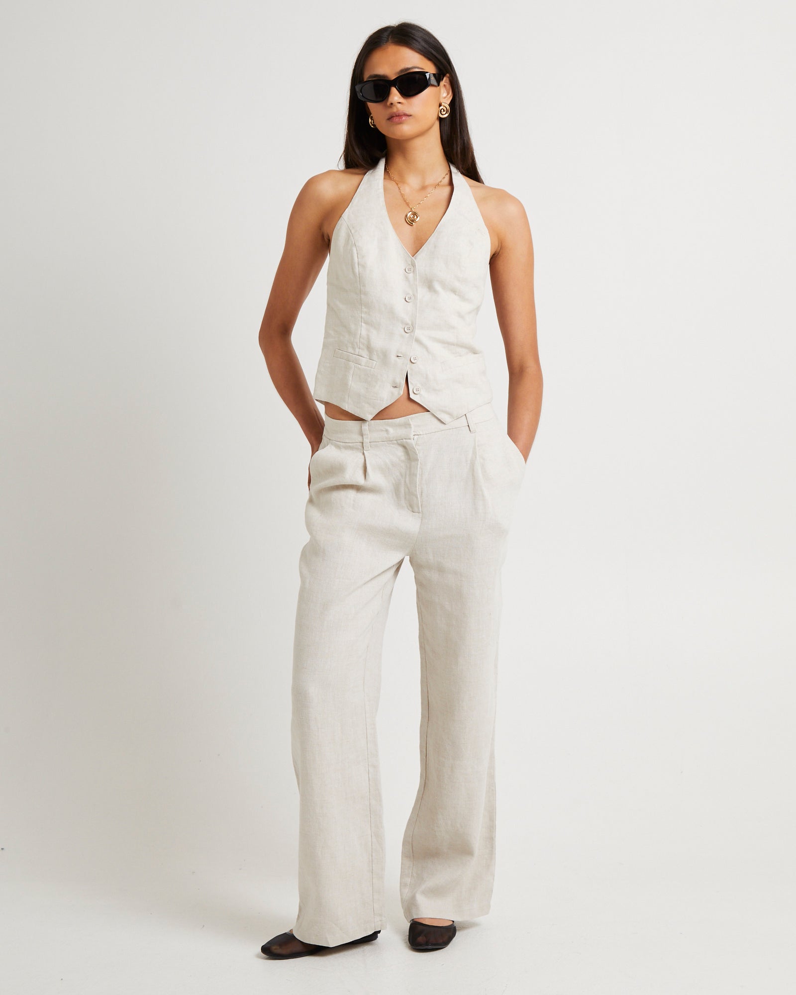 Jemimah Linen Trousers OAT MARLE