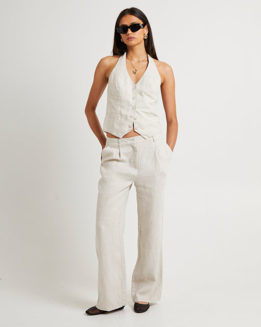 Jemimah Linen Trousers OAT MARLE