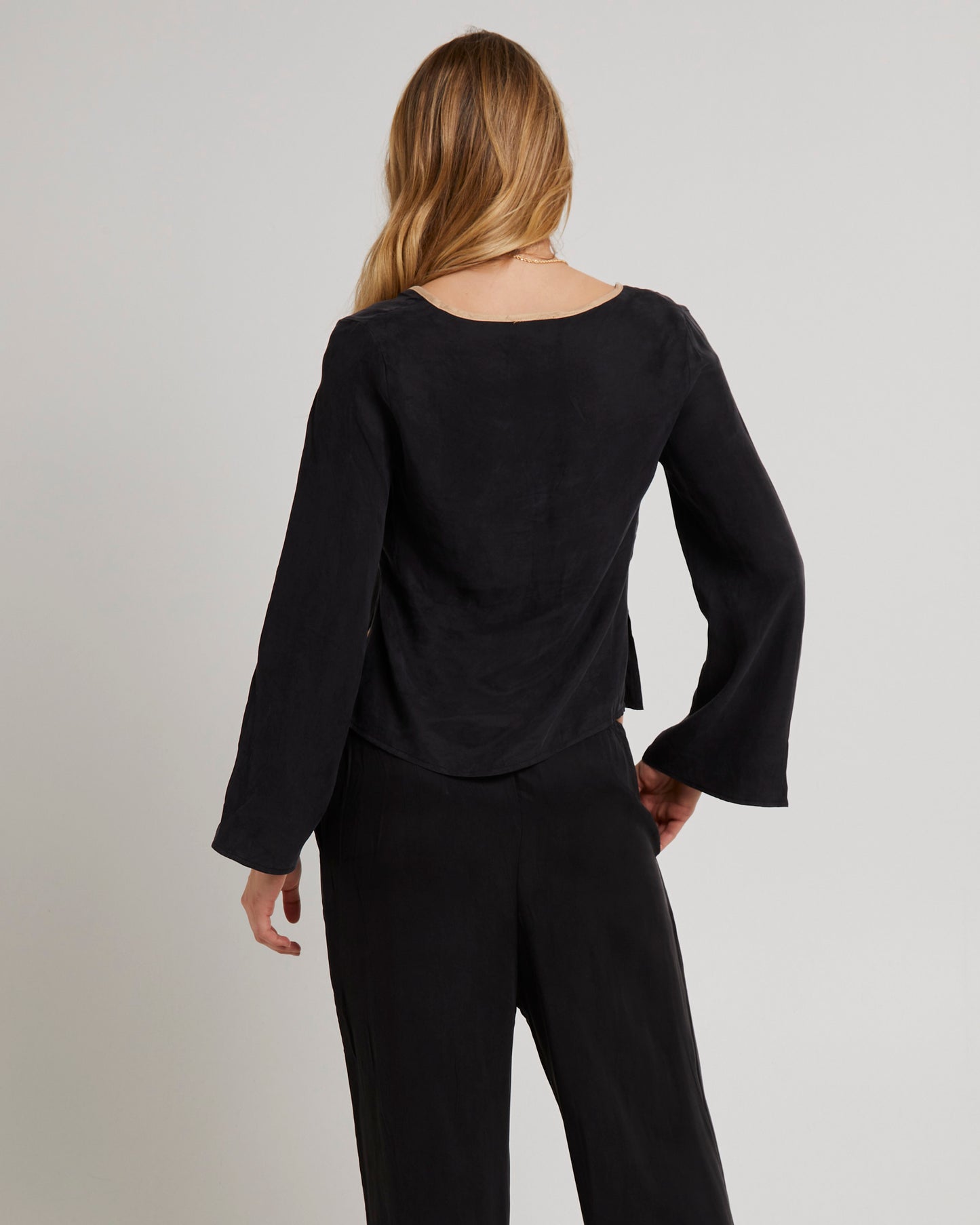 Contrast Tie Top