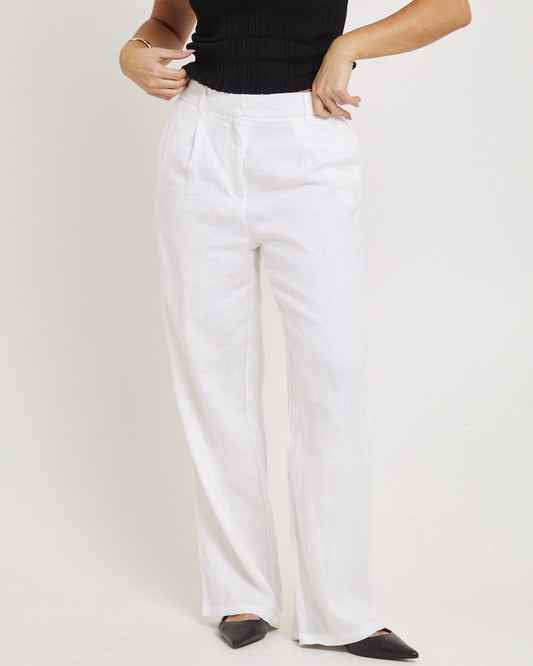 Jemimah Linen Trousers WHITE