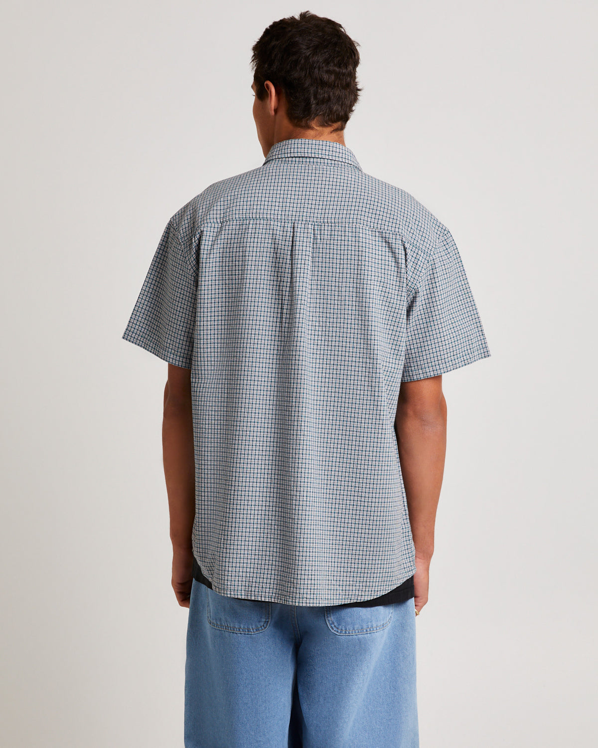 Oxford Classic Short Sleeves Shirt POOL BLUE CHECK