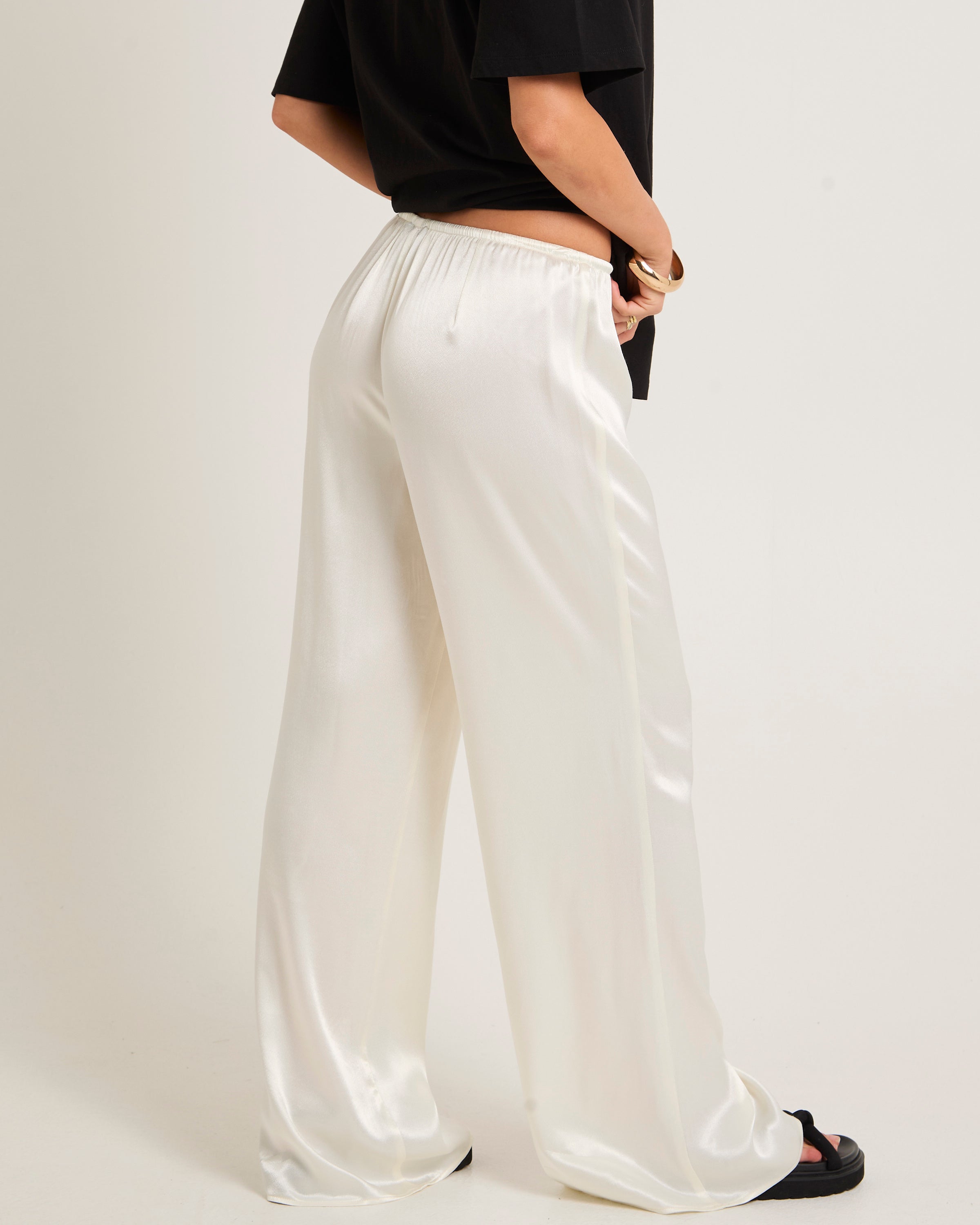 Meredith Satin Mid Rise Pants – General Pants Co.