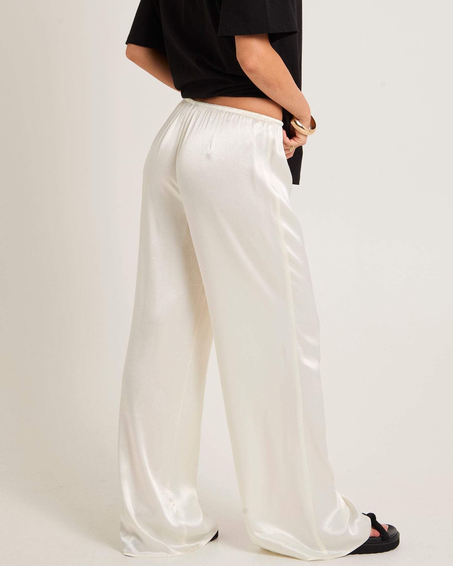 Meredith Satin Mid Rise Pants