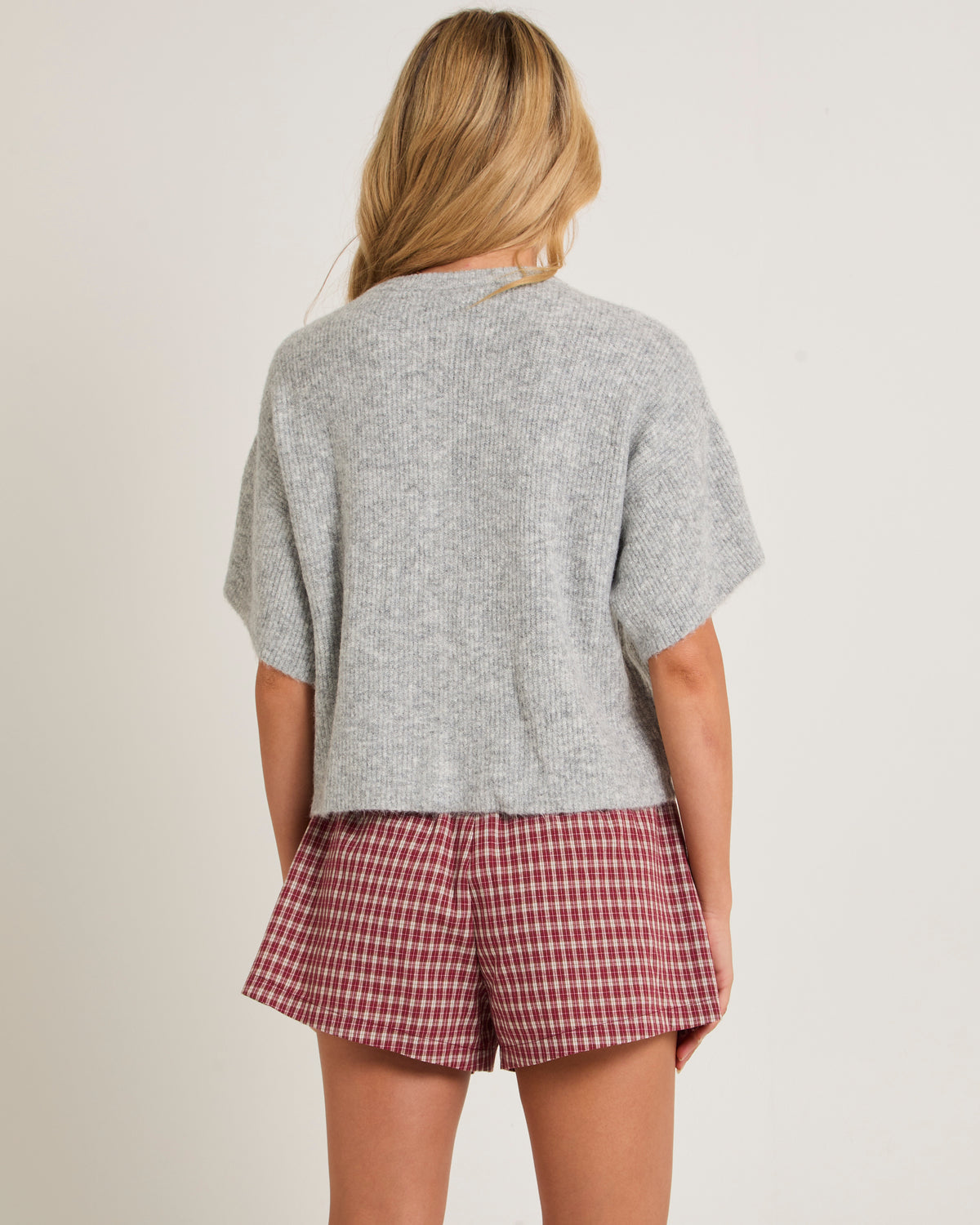 Adira Short Sleeve Cardigan GREY MARLE