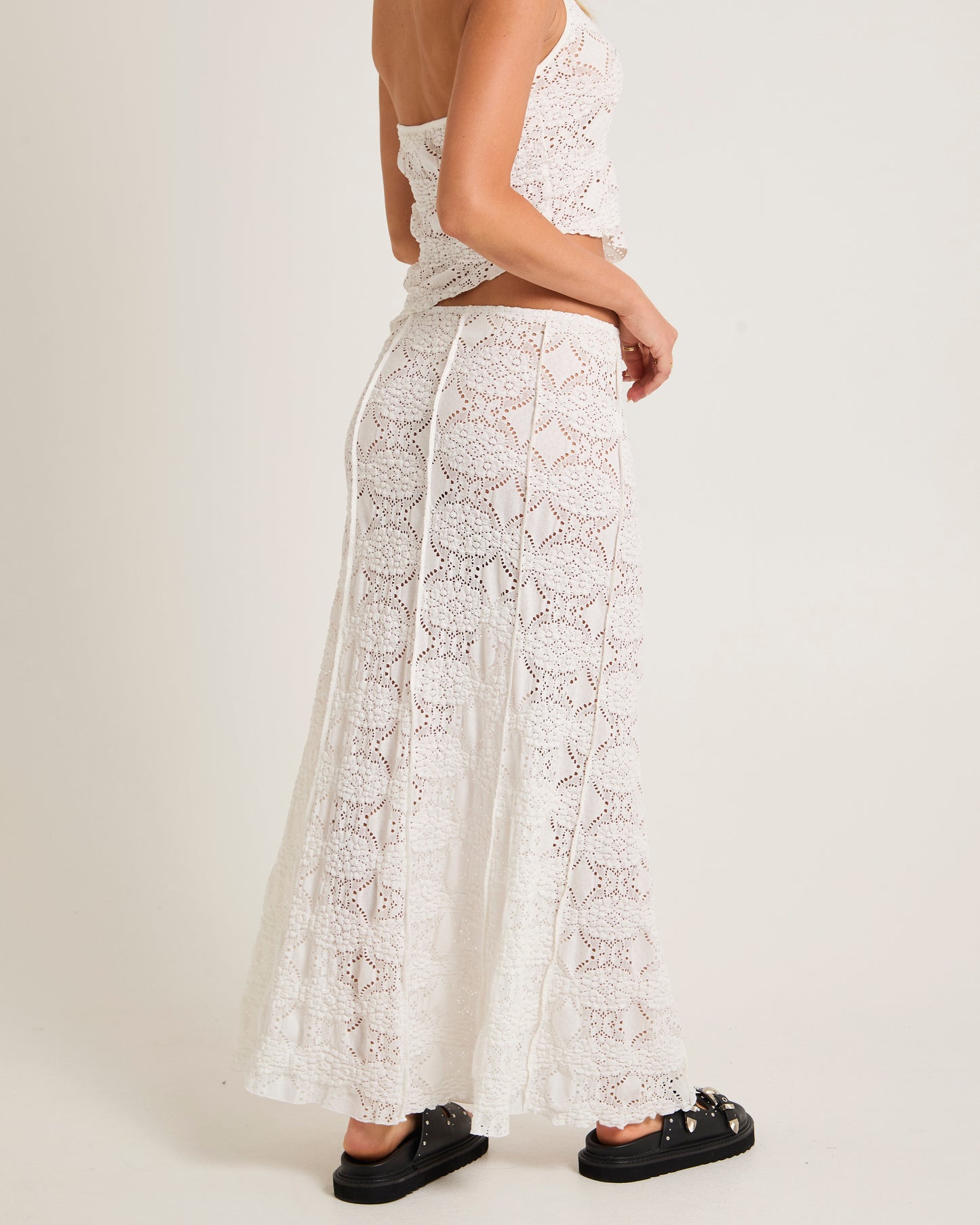 Amore Asymmetrical Textured Maxi Skirt