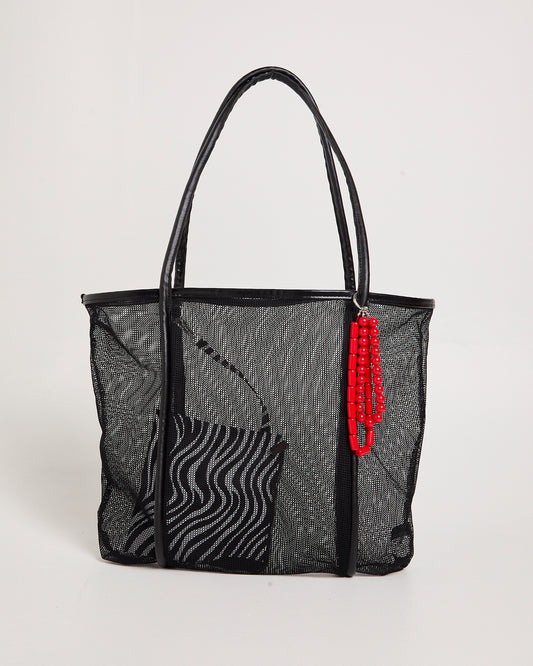 Callie Mesh Beach Bag BLACK