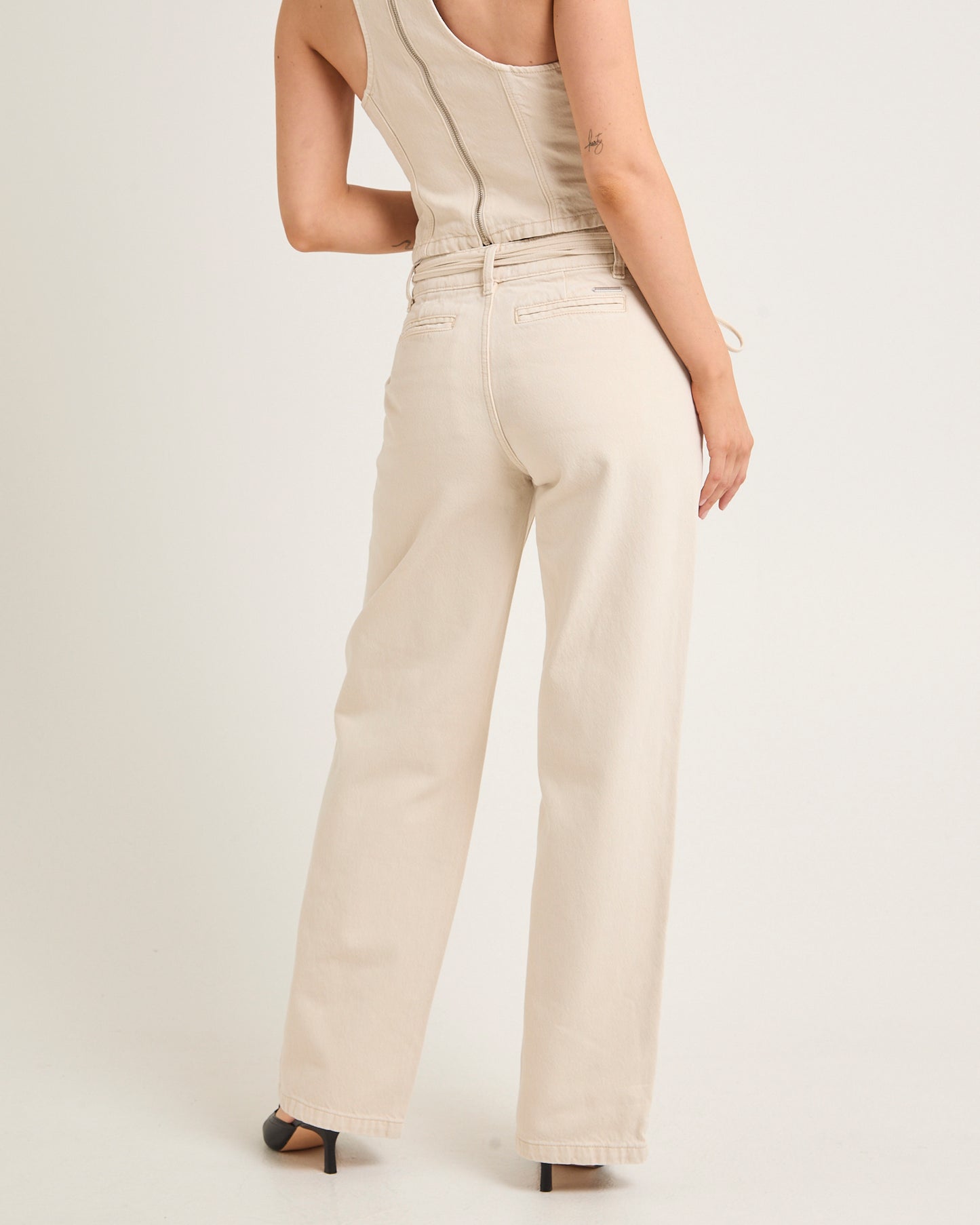 99 Low Baggy Tied-Up Denim Jeans